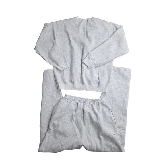 Port & Company Teddy Bear Sweatpants Sweatshirt Set L Womens Gray Pullover - Picture 4 of 6